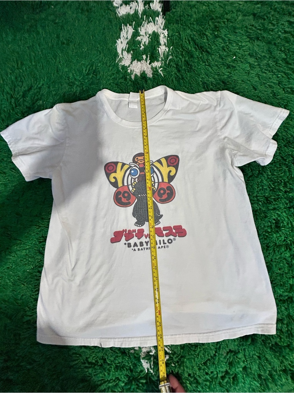 Bape White T-Shirt with Multicolor Baby Milo Graphic - Picture 4 of 5